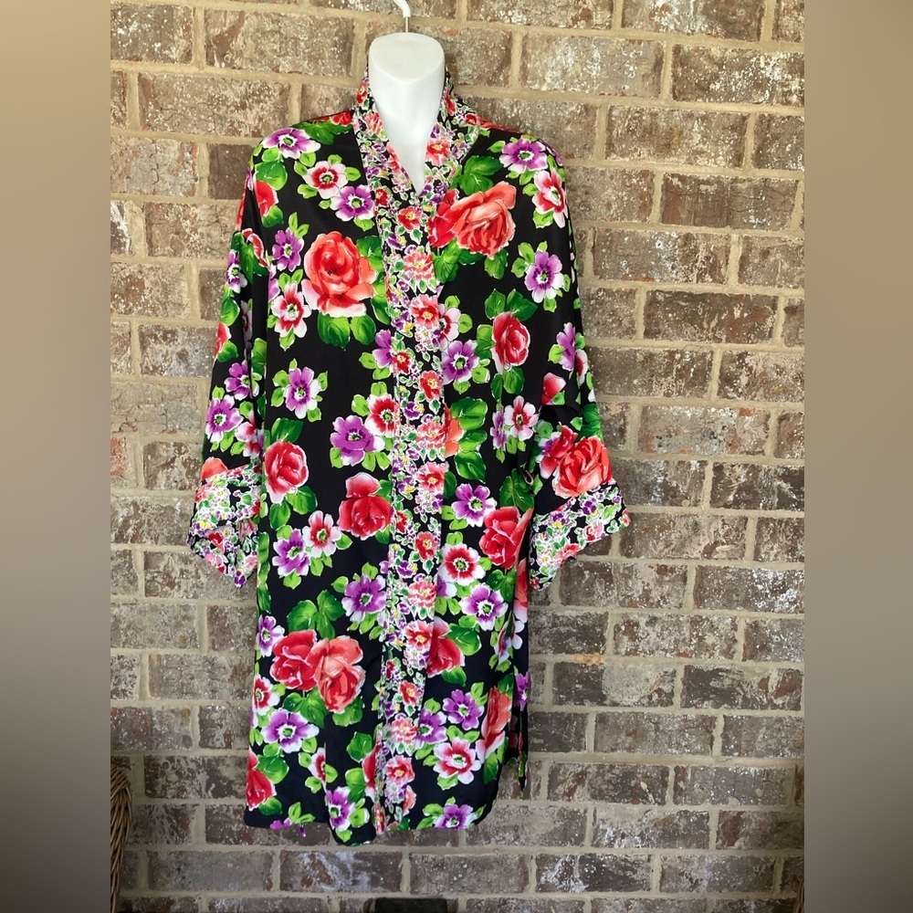 Victoria's Secret VTG Y2K 90’s Gold Label Robe Kimono Floral  OS Missing belt